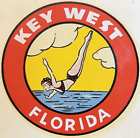 Original Vintage KEY WEST Florida TRAVEL Water DECAL diving pinup GGA swim suit