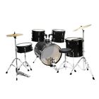Full Size Adult Drum Set 5-Piece Black with Bass Drum