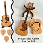 Wooden Acoustic Guitar Pick Box with Stand Portable Guitar Picks Storages 2024