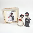 Cracker Barrel Halloween Sugar Skull Groom Bride Couple Salt & Pepper Shakers