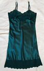 Vintage Cabernet Green Slip Dress with Lace Lingerie Nightgown Gorgeous