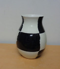 Crate And Barrel  Bitossi Vase Italy Black White Seta Pottery Abstract Blur