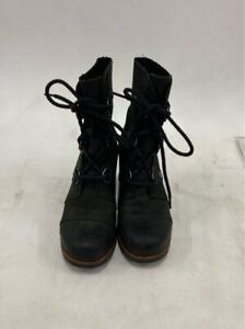 Sorel Womens Black Leather Winter Boots Size 7