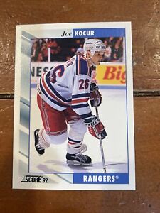 1992-93 Score Rangers Hockey Card #24 Joey Kocur