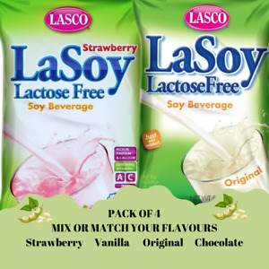LASCO LaSoy Lactose Free Soy Milk Powder| Pack of 4x80g | Choose Any 4 Flavors