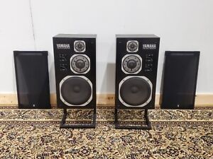 Pair of Vtg. Yamaha NS-1000 (NS-1000M) 3-Way Monitor Speakers w/ Original Stands