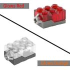 LEGO Light Brick LED Electric 2x3x1 Trans-Red Orange Batteries Included Lot of 2