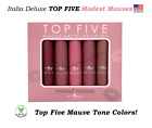 Italia TOP FIVE Mousse Matte Lipstick Set - Modest Mauves, Vegan Lipsticks!