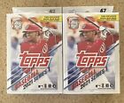 Topps 2021 Series 1 Hanger Box - BLUE PARALLELS 67 Cards-Factory Sealed  2 Boxes