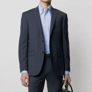 $445 Corneliani Men's Blue Slim Fit Suit Jacket Blazer Sport Coat Sz IT 50 US 40