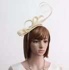 New Church Derby Cocktail Party Sinamay Fascinator Hat w headband 174835 ivory