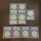 MS70 Silver Eagle PCGS Graded Silver Dollar Lot , 2017,2020,2021,2023, 9 Pieces