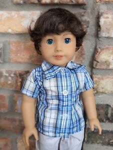 Quincey Custom American Girl Boy Doll OOAK Brown Hair Blue Eyes Classic Freckles