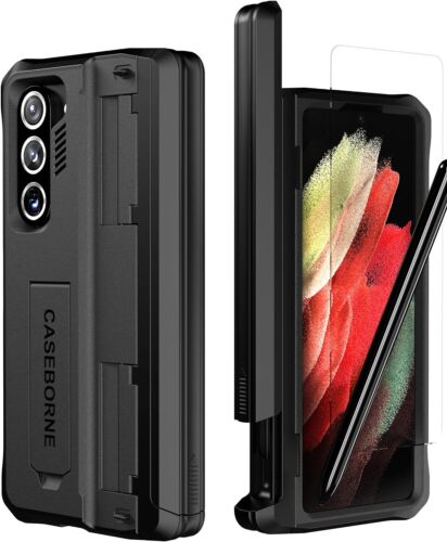 CaseBorne V Case for Samsung [Galaxy Z Fold5] with Kickstand & Screen Protector