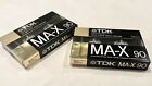 Lot of 2  TDK MA-X 90 Minute Blank Cassette Tape IEC IV/ TYPE IV. Metal Position