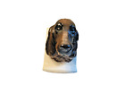 VTG CERAMIC PAINTED DACHSUND HEAD BOOKEND