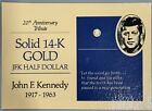 LOT OF (6) Vintage John F. Kennedy Memorial 14K Gold Miniature Half Dollars