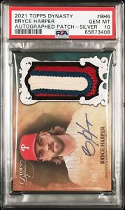 2021 Topps Dynasty Silver Auto Game Used Patch /5 Bryce Harper PSA 10 POP 1