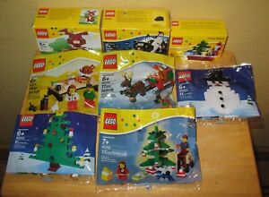 Lot of 14 Sets of LEGO Christmas and Holiday Building Toys