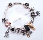 PANDORA SILVER BRACELET WITH MOVIE CHARACTERS & BLACK CZ STAR WAR CHARMS!