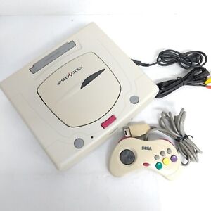 Sega Saturn Console White Japaneses System Bundle with controlller & cords 415G