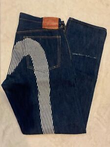 Evisu Striped Daicock Japanese Selvedge Denim Jeans 36 Genuine