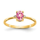 10k Polished Genuine Diamond & Pink Tourmaline Birthstone Ring 10XBR211