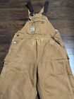 Carhartt Men’s Loose Fit Washed Duck Insulated Bib Overalls, Large 36X32 Brown
