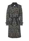 Auth. NEW BURBERRY UNI Men's Black WESTMINSTER Floral Wool Trench Coat 36 US M L