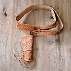 Western Gun Belt and Holster Hand Tooled Leather