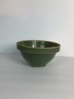 Antique  McCoy Pottery Green Stoneware Bowl #2 Shield Mark 9