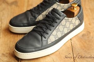 Gucci GG Monogram Blue Leather Canvas Shoes Trainers Sneakers Men's UK 9 G US 10