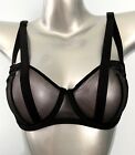 Victorias Secret Nwt Very Sexy Sheer Banded Strappy Black Unlined Balconet Bra