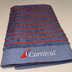 Carnival Cruise Line Logo Beach~Pool Towel New Design Blue w/Red Stripes 62