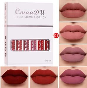 New Listing6Pcs Matte Lipstick Set Long Lasting Waterproof Make Up Lipstick Beauty Cosmetic