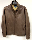 POLO RALPH LAUREN REAL LEATHER JACKET MENS M BROWN BOMBER JACKET 067