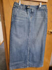 Eddie Bauer Skirt Size 10 Regular Vintage 90’s Long Denim Jean Skirt Back Slit