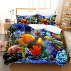 Gorgeous Underwater World Fish Duvet Quilt Cover Queen Bedding Set Pillowcase