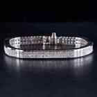 10 Ct Princess Cut Lab Created Diamond Men Tennis Bracelet Real 925 Silver 8.5