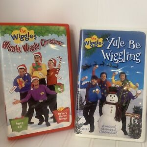 Lot If 2 Christmas The Wiggles VHS Clamshell Wiggly Christmas/Yule Be Wiggling