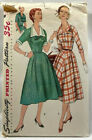 1955 Simplicity Sewing Pattern 1245 Womens Dress 3 Styles Size 16 Vintage 8973