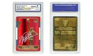 MICHAEL JORDAN 1998 FLEER 23K Gold Card RED PRIZM Rookie Design Refractor GEM 10