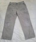 Carhartt Pants Mens 34x30 Tan B136 Double Knee Dungaree Fit Distressed Work
