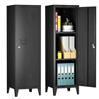3-Tier Metal Locker Cabinet with Lockable Storage Cabinet File Cabinet Organizer