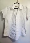 Scully Western Tooled Short Sleeve White Button-up Top Size XL Women's