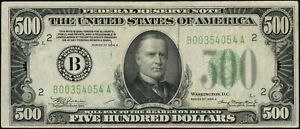 New Listing1934 A $500 Five Hundred Dollar New York Federal Reserve Note FRN Fr#2202B