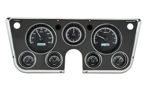 1967-72 Chevrolet Truck C10 VHX Dakota Digital Gauges Black/White Analog Clock