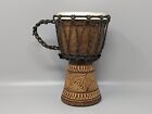 Djembe African Hand Drum Instrument Hand Carved Wood 10