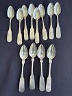 LOT OF 12 EARLY AMERICAN COIN SILVER SPOONS