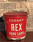 Vintage Cudahy Rex Pure Lard Pail Can 4 LB Red & White